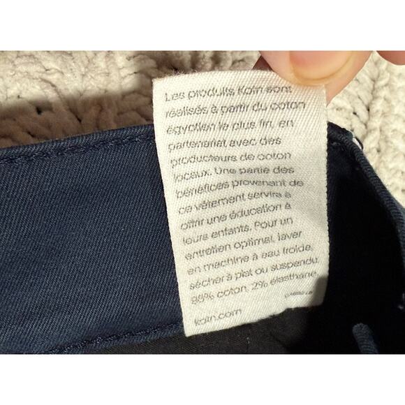 KOTN Chinos Wide Leg Pants Cropped Trousers Women's Size 4 Blue Stretch Cotton - Picture 9 of 10